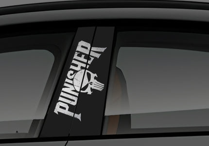 Punisher window pillar wrap for cars