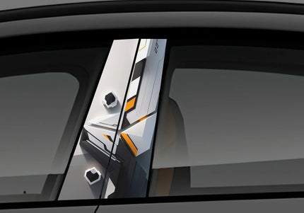 Simple White window pillar wrap for cars