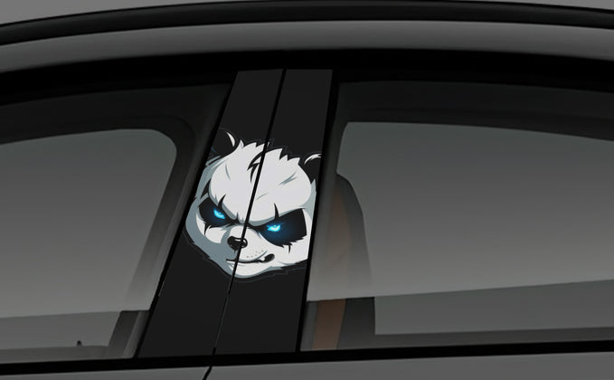 Angry Panda window pillar wrap for cars